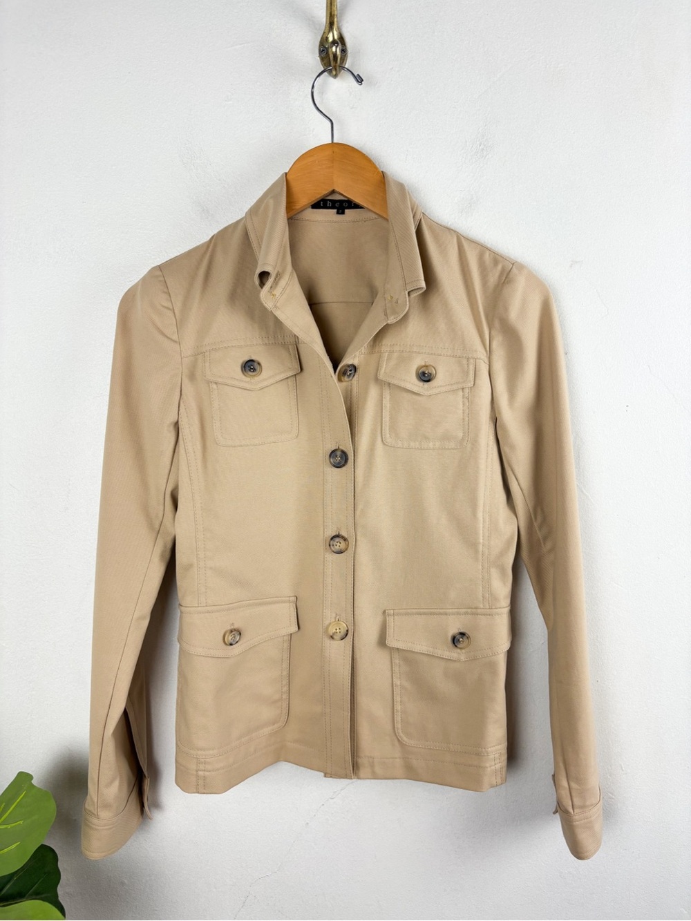 Theory Women’s Khaki Utility Jacket Sz 2